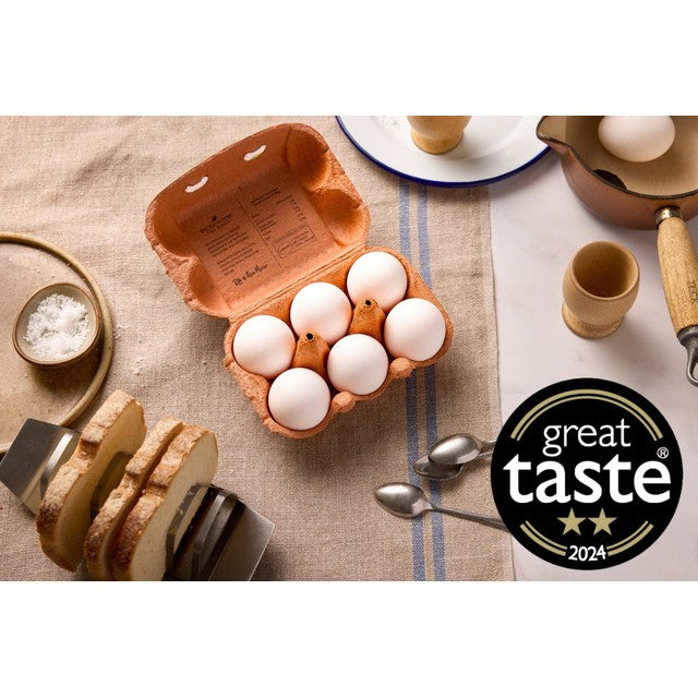 Packington free range white eggs 6 pack, imported from the UK