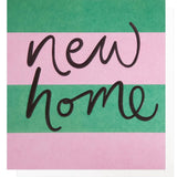 Caroline Gardner pink and green stripe new home card 146mm x 140mm - British product