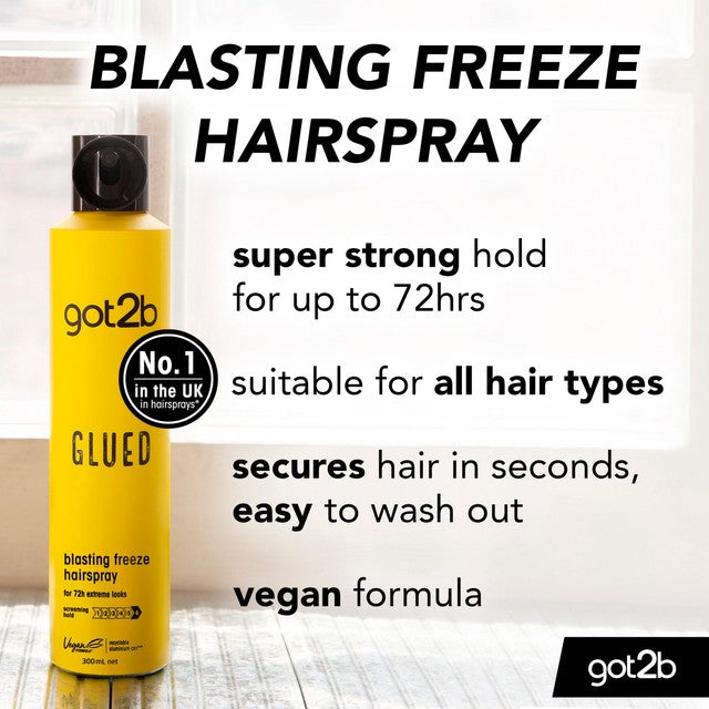 Schwarzkopf got2b Glued Blasting Freeze Spray hairspray 300ml (British brand)