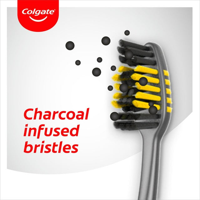 Colgate ZigZag Charcoal Medium manual toothbrush - British product