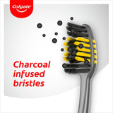 Colgate ZigZag Charcoal Medium manual toothbrush - British product