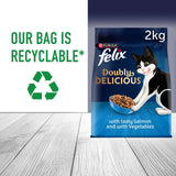 FELIX Doubly Delicious salmon and vegetables dry cat food 2kg, UK version