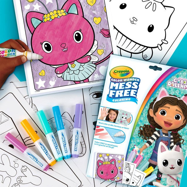Vivid Imaginations Crayola Gabby's Dollhouse Colour Wonder mess-free colouring set - British product