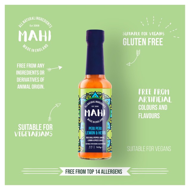 Mahi peri peri lemon & herb sauce 165ml, imported from the UK