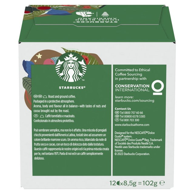 Starbucks Medium House Blend coffee pods 12 pack (British brand)