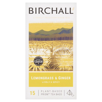 M&S Birchall Citronnelle & Gingembre Thé Herbal 15 Sachets Prismatiques - Achetez en ligne sur McGrocer