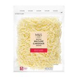 M&S mature grated cheddar cheese 250g, imported from the UK