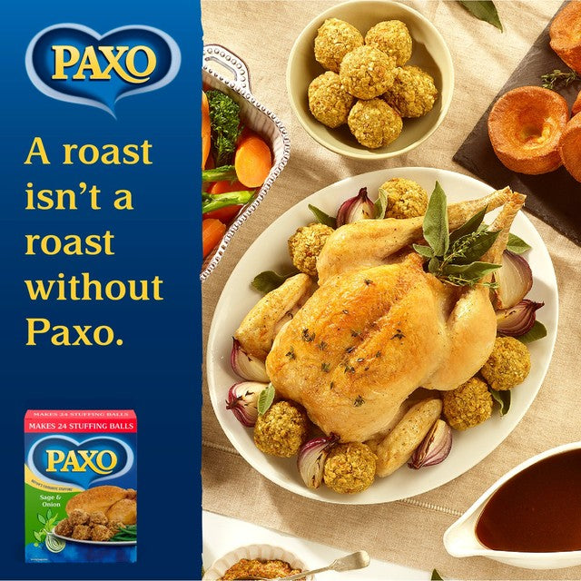 Paxo Sage & Onion Stuffing Mix 340g, imported from the UK