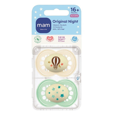 M&S MAM Night Astro 18-36m Glow-in-the-Dark Soother 2-Pack- Buy online at McGrocer