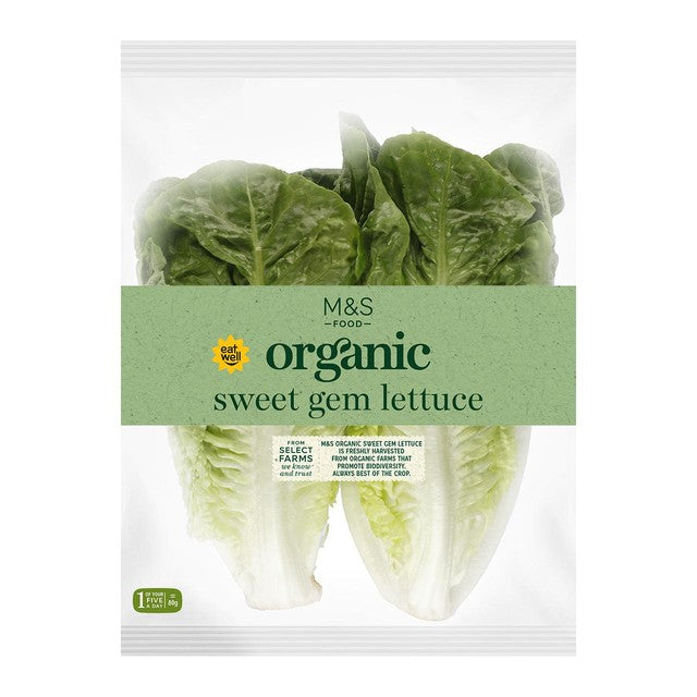 M&S Organic Sweet Gem Lettuce 2 per pack, imported from the UK