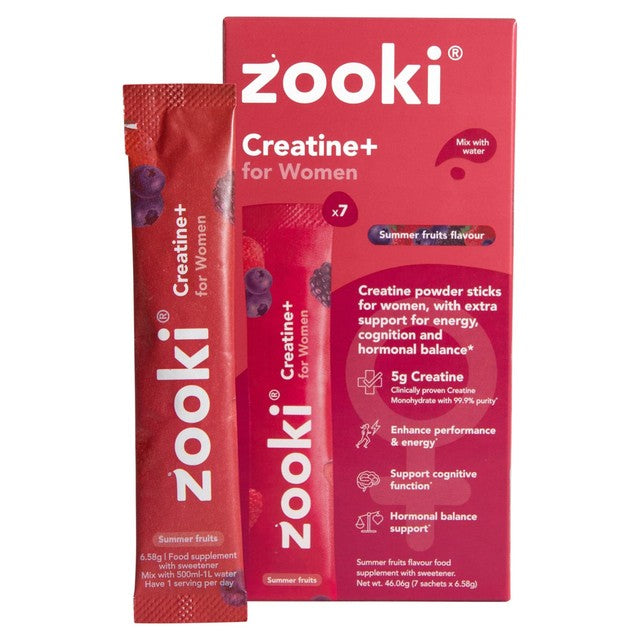 Zooki creatine supplement for women summer fruits flavour sachets - British product