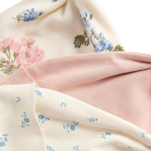 M&S girls cotton rich floral hats blush 1 month, imported from the UK