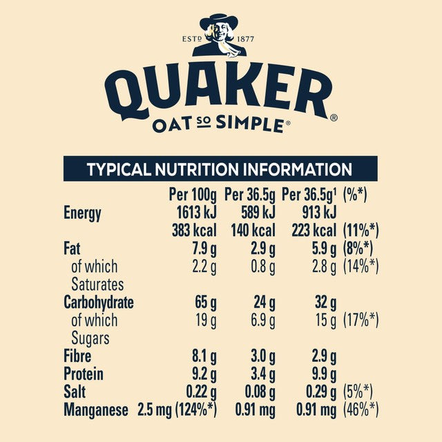Quaker Hazelnut Chocolate porridge sachets 10 sachets, imported from the UK