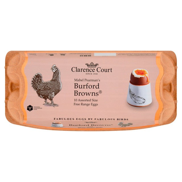 Clarence Court Burford Brown 10 mixed size free range eggs - British product