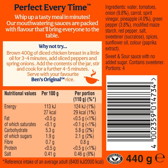 Ben's Original sweet & sour cooking sauce 440g - British product