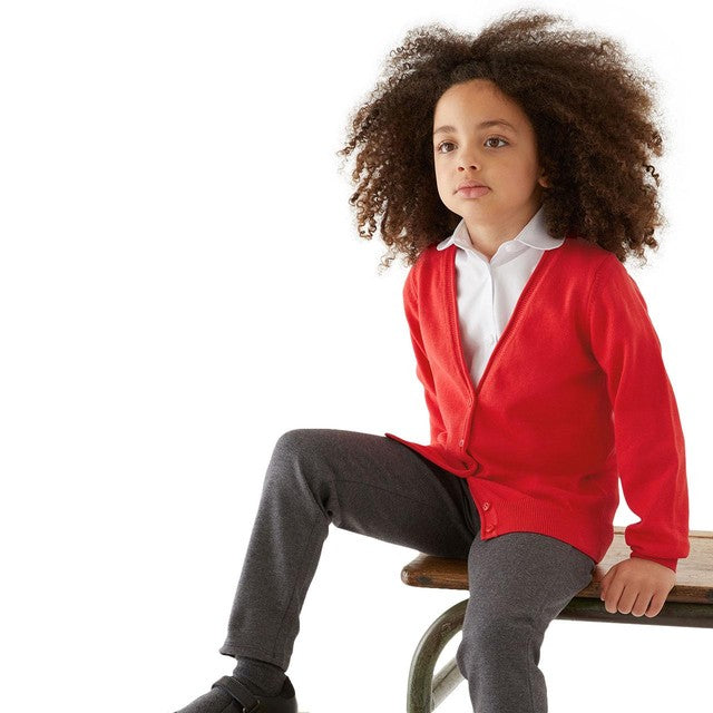 M&S red cotton cardigan for children age 6-7 years, 2 pack, imported from the UK