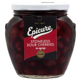 Epicure stoneless sour cherries in syrup 570g - British product