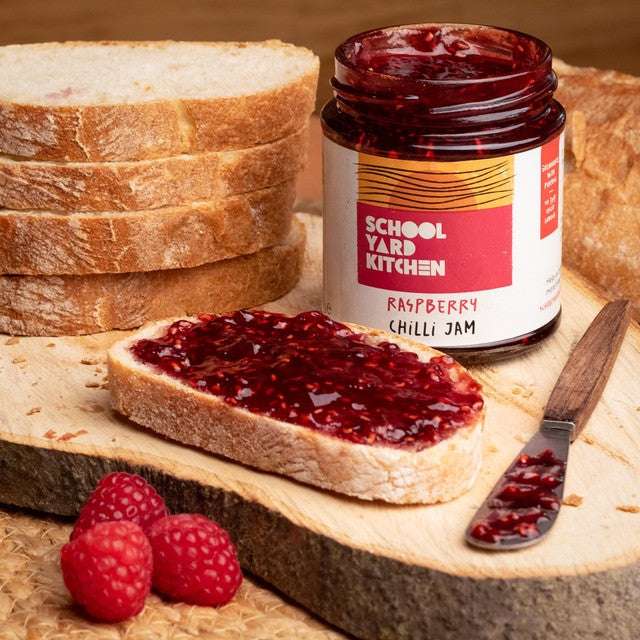 School Yard Kitchen raspberry chilli jam, imported from the UK