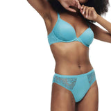 M&S women's high leg knickers in teal, size 12, imported from the UK
