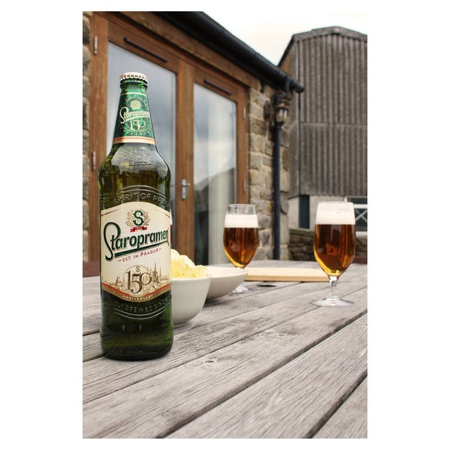 Staropramen premium Czech lager glass bottle 5% ABV, UK version