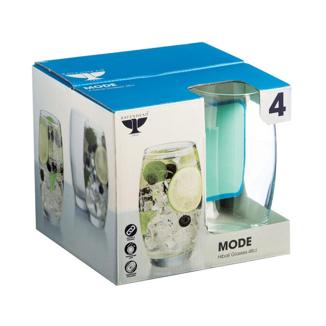Ravenhead Mode highball glasses 4 pack, imported from the UK