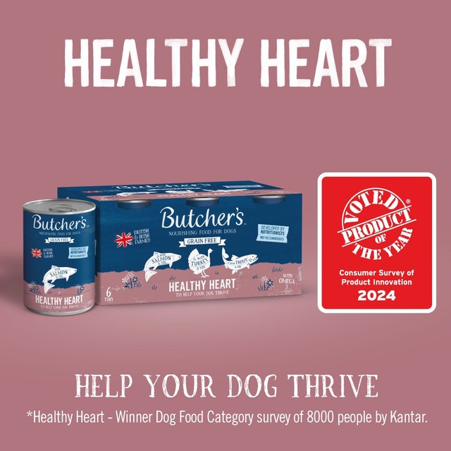 Butcher's Healthy Heart dog food variety pack 6x390g tins - British product
