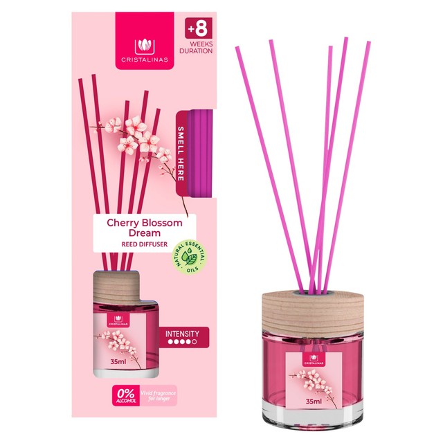 Cristalinas Cherry Blossom Dream reed diffuser 35ml - British product