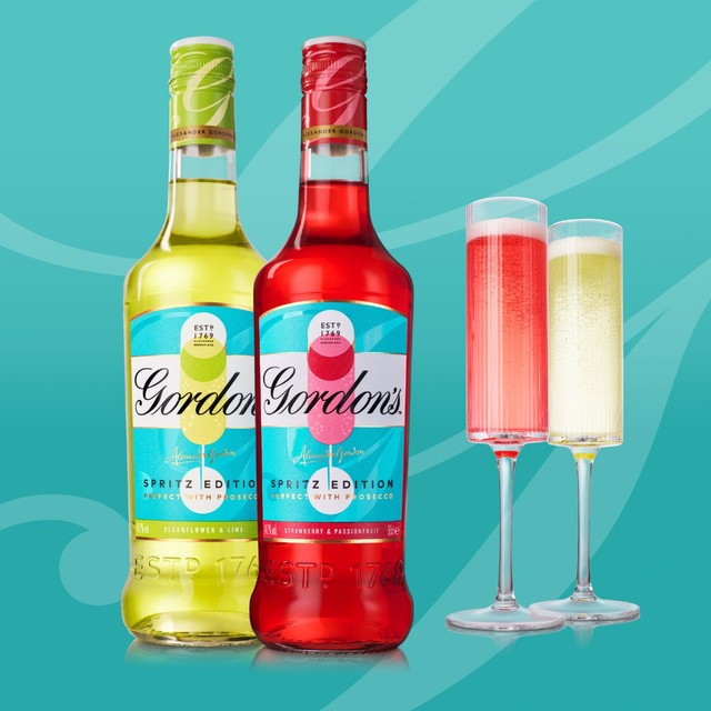 Gordon's elderflower lime spritz gin liqueur - British product