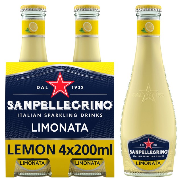 San Pellegrino Classic Taste Limonata sparkling lemonade 4x200ml (British brand)