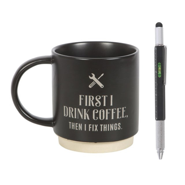 Something Different coffee mug and multi-tool pen gift set 500ml - British product