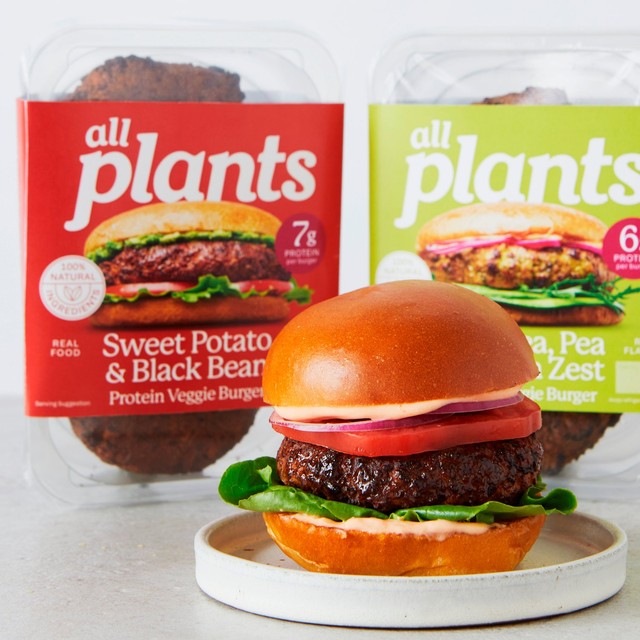 Plants sweet potato black bean veggie burgers 360g - British product