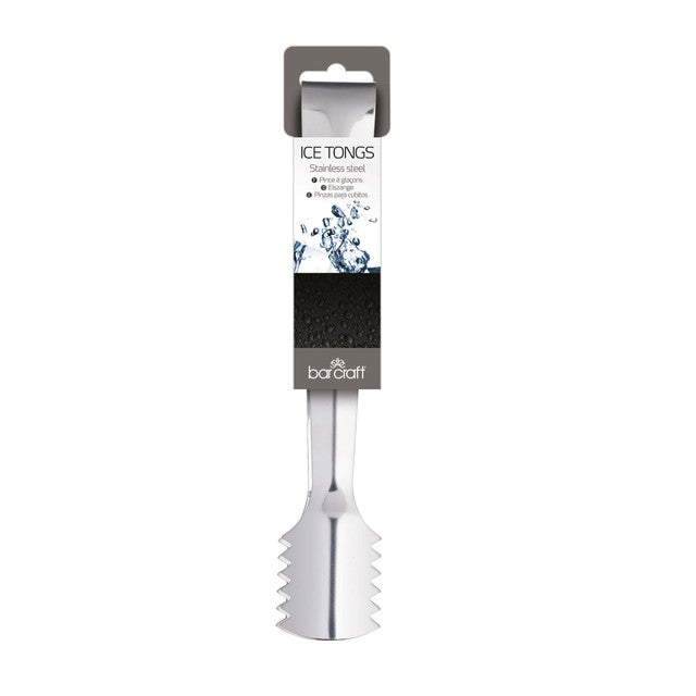 BarCraft stainless steel ice serving tongs - British product