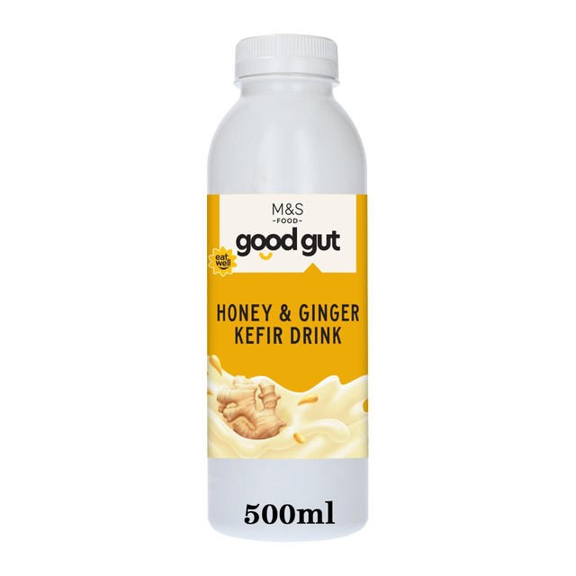 M&S Good Gut honey ginger kefir drink (British brand)