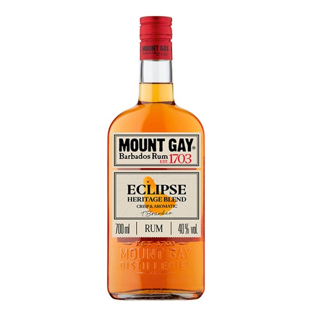 Mount Gay Eclipse Golden Rum 70cl, imported from the UK