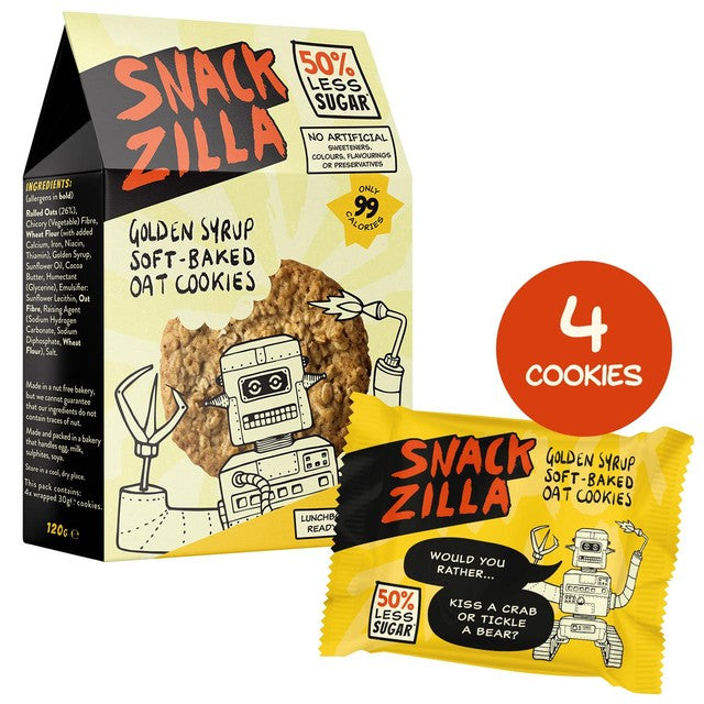 Snackzilla golden syrup oat cookies 4x30g (British brand)