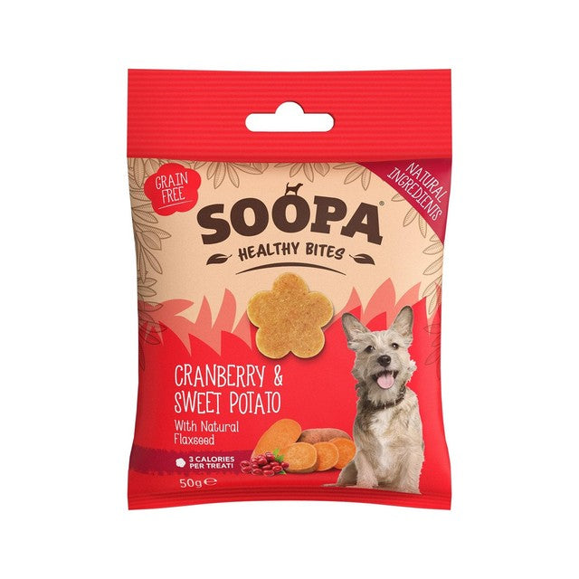 Soopa cranberry and sweet potato dog treats 50g (British brand)