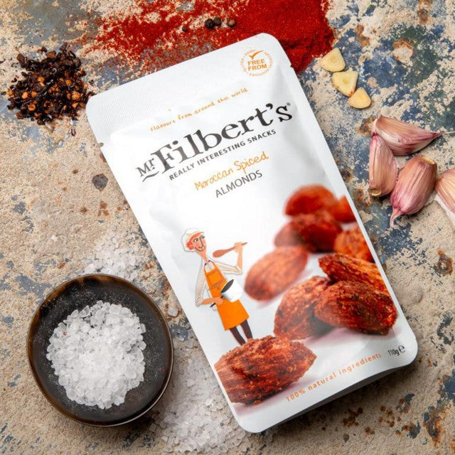 Mr Filbert's Moroccan Spiced Almonds 100g, imported from the UK