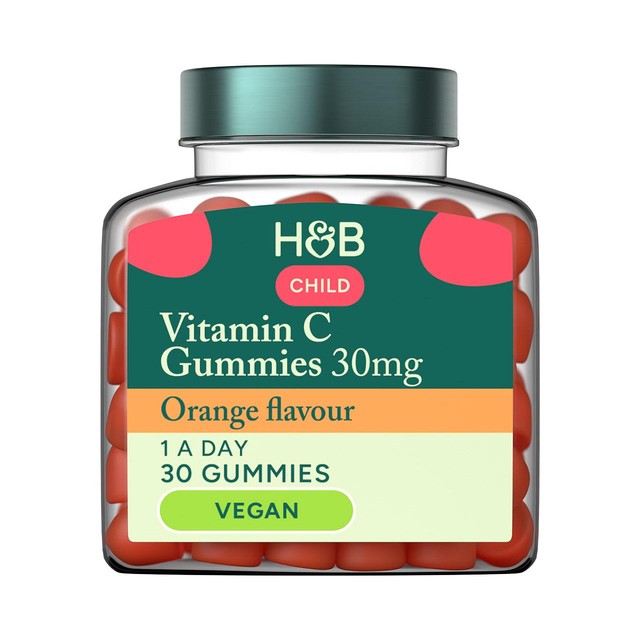 Holland & Barrett kids vitamin C orange gummies 30 gummies, UK version