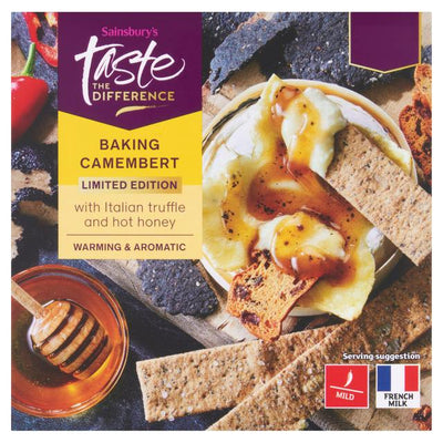 Sainsburys Sainsburys Baking Camembert with Italian Truffle  Hot Honey Taste the Difference- Buy online at McGrocer