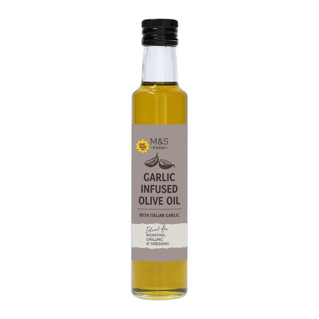 M&S garlic infused olive oil 250ml, imported from the UK