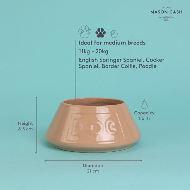 Mason Cash lettered dog bowl 21cm, imported from the UK