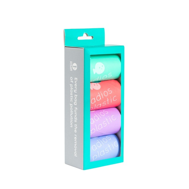 Adios compostable dog poo bags Rainbow - British product