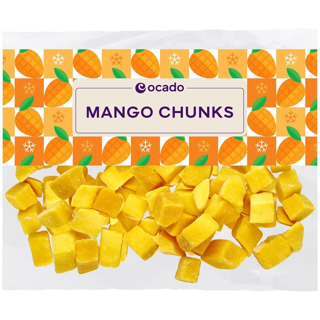 Ocado frozen mango chunks 500g, imported from the UK
