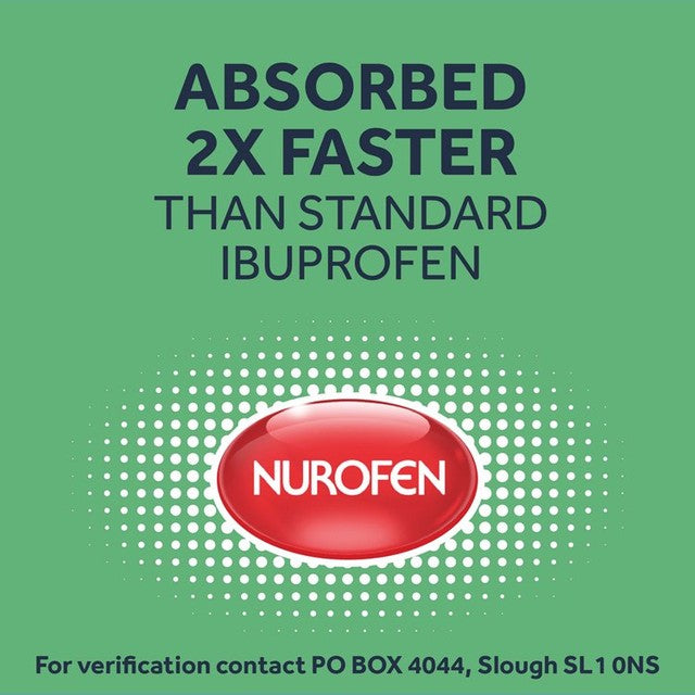 Nurofen Express Ibuprofen 200mg liquid capsules 16 pack, imported from the UK