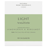 Wax Lyrical AromaWorks Lemongrass & Bergamot soy wax candle 30cl (220g) - British product