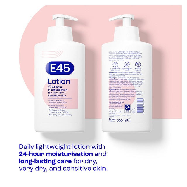 E45 Moisturising Body Lotion for Dry & Sensitive Skin 500ml - British product