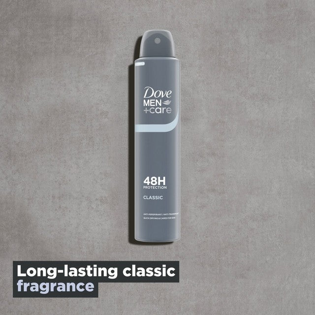 Dove Men+Care Classic Anti-Perspirant Deodorant Aerosol 200ml - British product