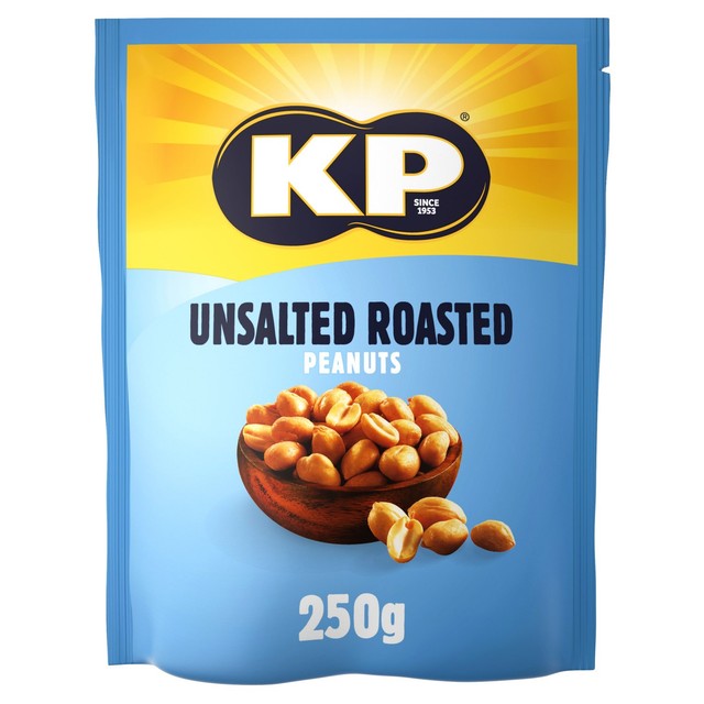 KP Nuts unsalted roasted peanuts 250g, UK version