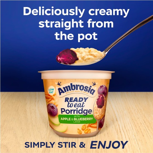 Ambrosia porridge pot apple and blueberry layer 210g - British product