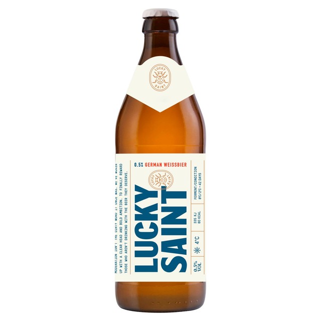 Lucky Saint alcohol free weissbier, imported from the UK